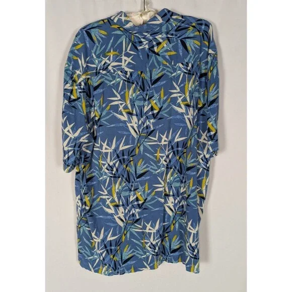 Joe Marlin Button Down XXL Mens Blue Tropical Print Short Sleeve Hawaiian Cruise - Picture 4 of 5